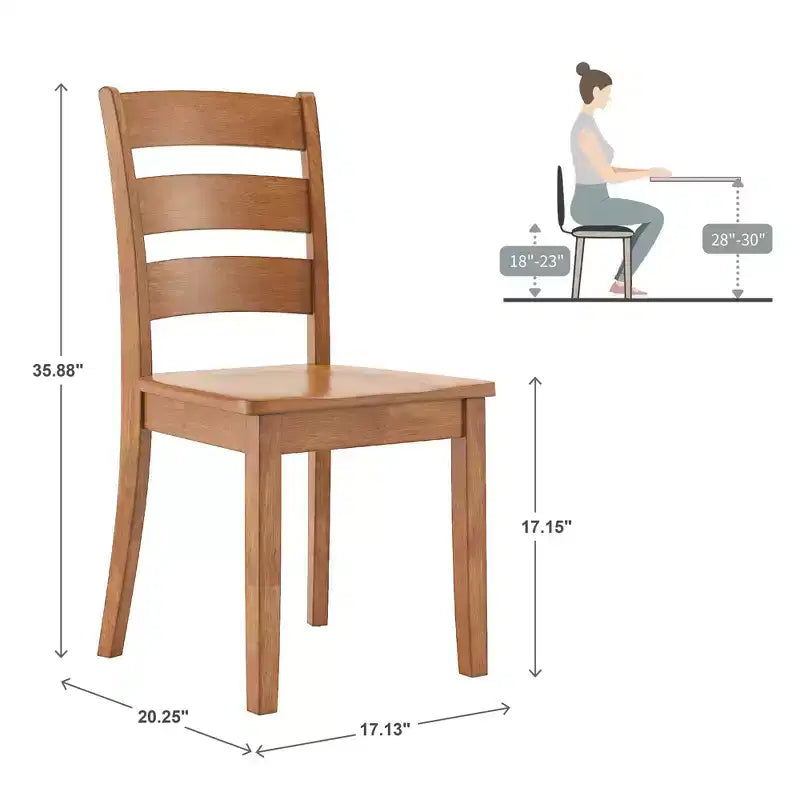 Lexington Ladder Back Wood Dining Chairs (Set of 2) - iNSPIREQ