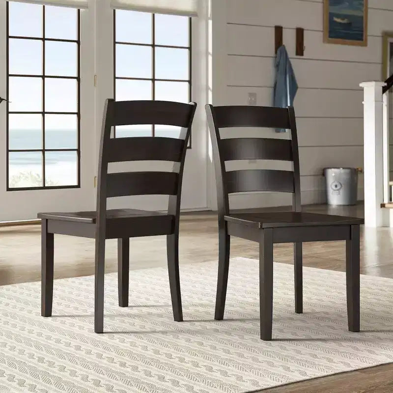 Lexington Ladder Back Wood Dining Chairs (Set of 2) - iNSPIREQ