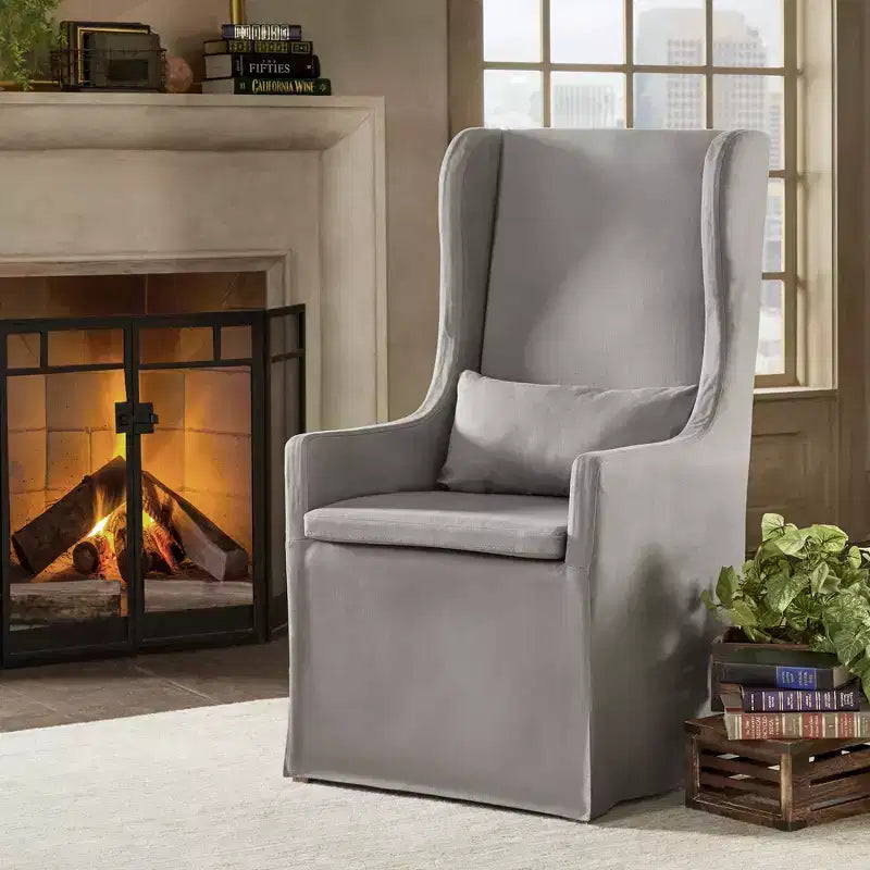 Walton Park Slipcovered Wingback Parson Chair - iNSPIREQ