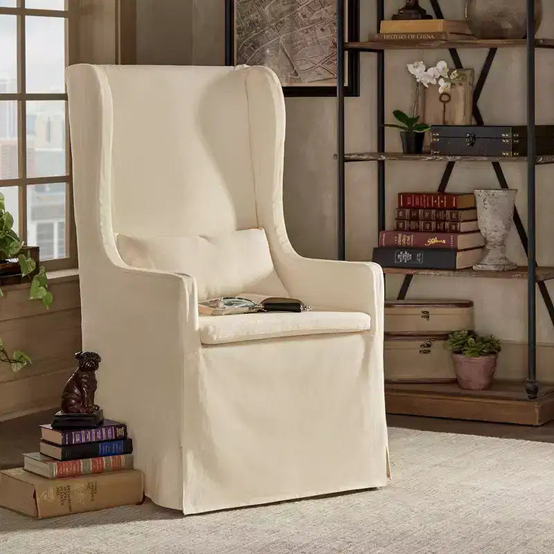 Walton Park Slipcovered Wingback Parson Chair - iNSPIREQ