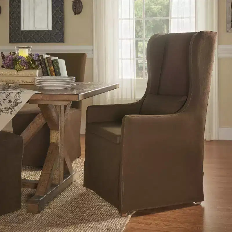Walton Park Slipcovered Wingback Parson Chair - iNSPIREQ