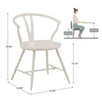 Norfolk Wishbone Back Metal Side Chair with Wood Seat (Set of 2) - iNSPIREQ