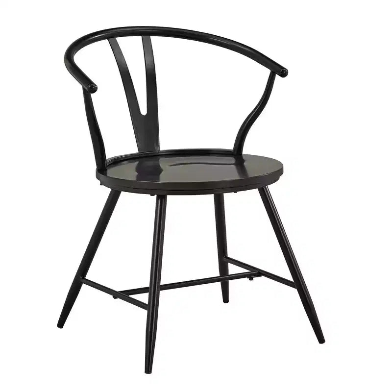 Norfolk Wishbone Back Metal Side Chair with Wood Seat (Set of 2) - iNSPIREQ