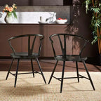 Norfolk Wishbone Back Metal Side Chair with Wood Seat (Set of 2) - iNSPIREQ