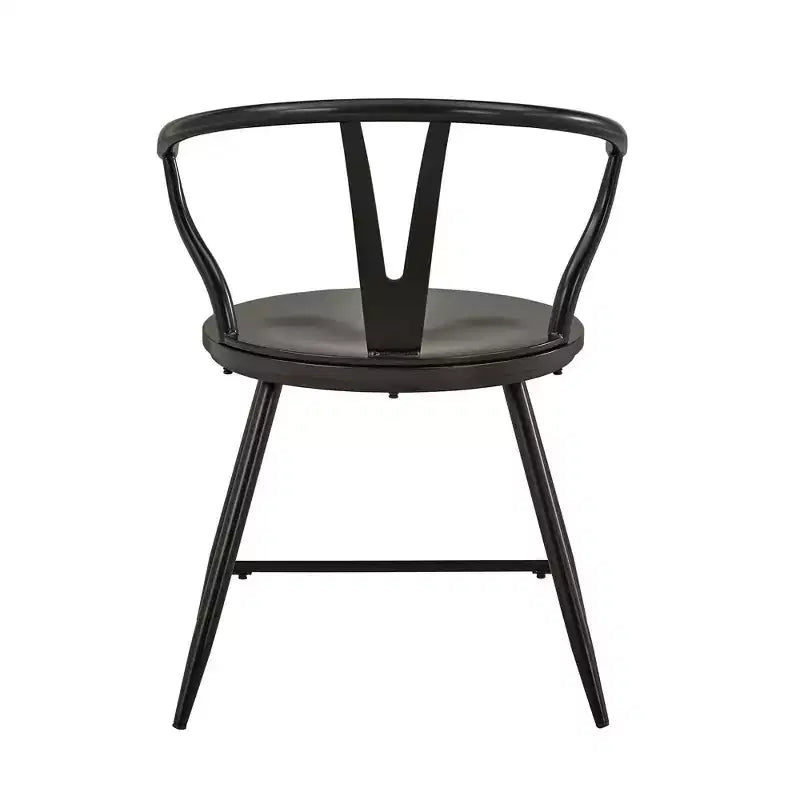 Norfolk Wishbone Back Metal Side Chair with Wood Seat (Set of 2) - iNSPIREQ