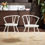 Norfolk Wishbone Back Metal Side Chair with Wood Seat (Set of 2) - iNSPIREQ
