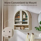 Arched Bathroom Wall Cabinet with Drawer, 28 Modern Medicine Cabinet with Adjustable Shelves, Over-Toilet Storage