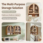 Arched Bathroom Wall Cabinet with Drawer, 28 Modern Medicine Cabinet with Adjustable Shelves, Over-Toilet Storage