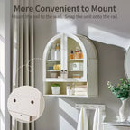 Arched Bathroom Wall Cabinet with Drawer, 28 Modern Medicine Cabinet with Adjustable Shelves, Over-Toilet Storage