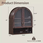 Arched Bathroom Wall Cabinet with Drawer, 28 Modern Medicine Cabinet with Adjustable Shelves, Over-Toilet Storage