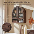 Arched Bathroom Wall Cabinet with Drawer, 28 Modern Medicine Cabinet with Adjustable Shelves, Over-Toilet Storage