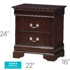 HomeStock Rectangle Wood Nighstand For Living Room and Bedroom
