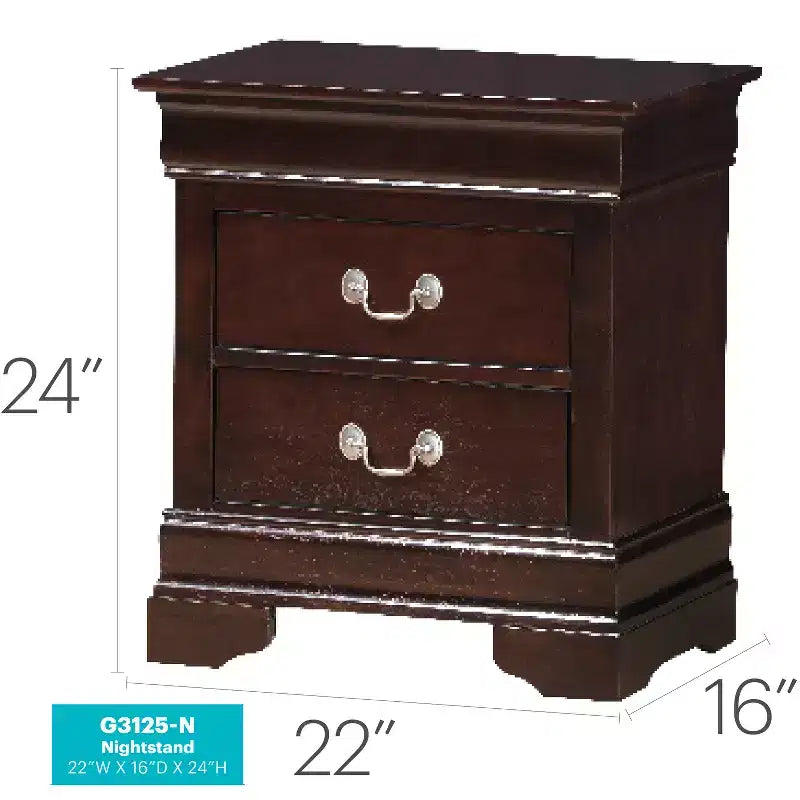 HomeStock Rectangle Wood Nighstand For Living Room and Bedroom