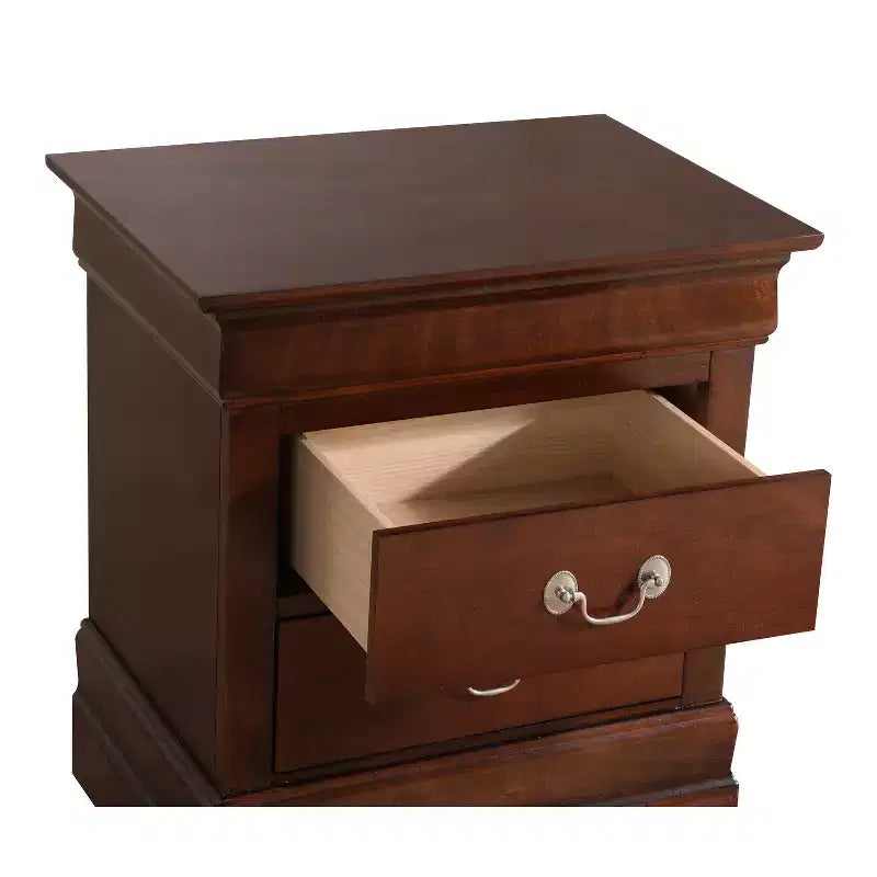 HomeStock Rectangle Wood Nighstand For Living Room and Bedroom