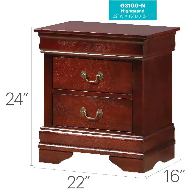 HomeStock Rectangle Wood Nighstand For Living Room and Bedroom