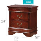HomeStock Rectangle Wood Nighstand For Living Room and Bedroom