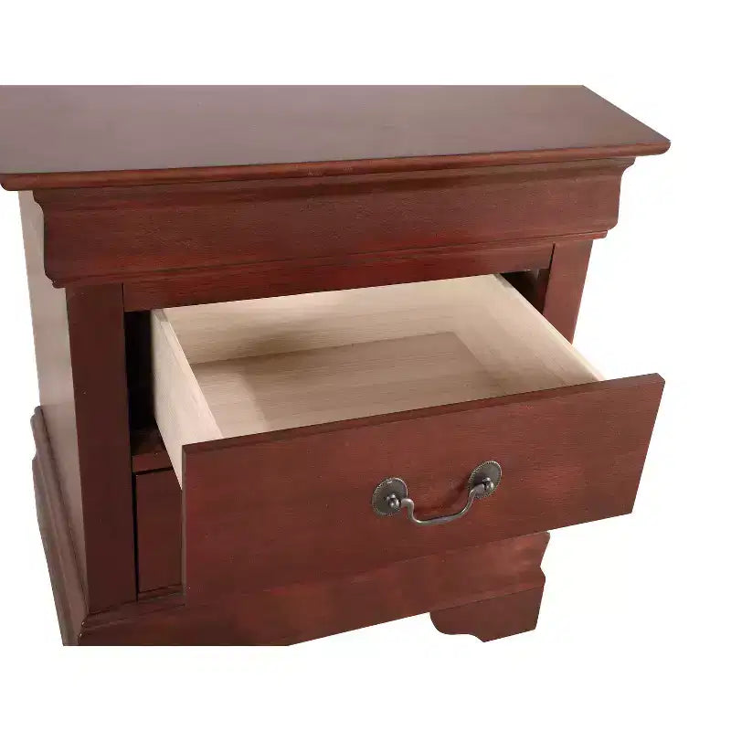 HomeStock Rectangle Wood Nighstand For Living Room and Bedroom