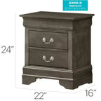 HomeStock Rectangle Wood Nighstand For Living Room and Bedroom