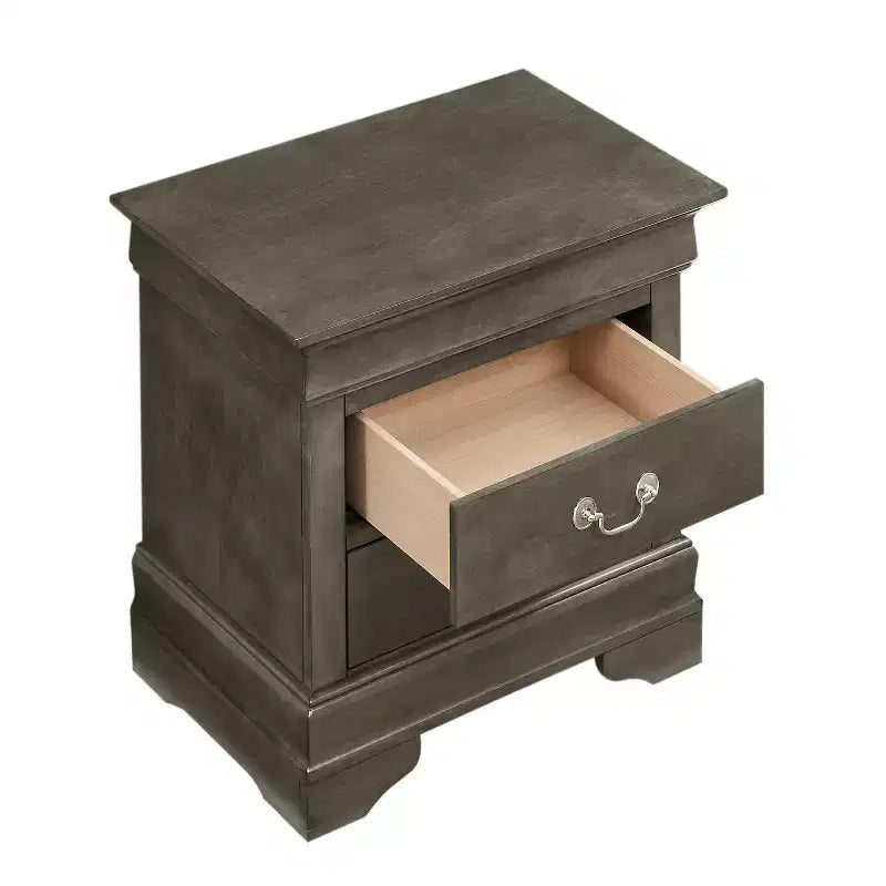 HomeStock Rectangle Wood Nighstand For Living Room and Bedroom
