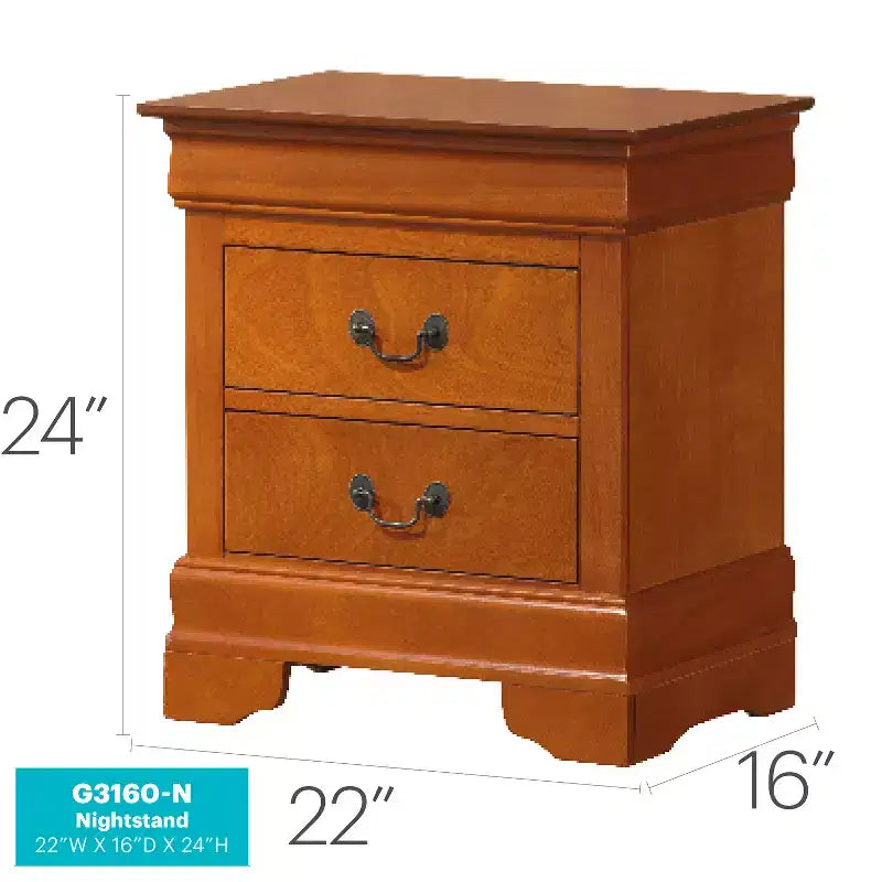 HomeStock Rectangle Wood Nighstand For Living Room and Bedroom
