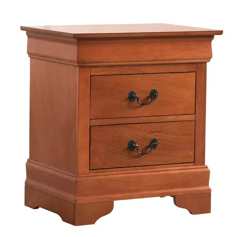 HomeStock Rectangle Wood Nighstand For Living Room and Bedroom