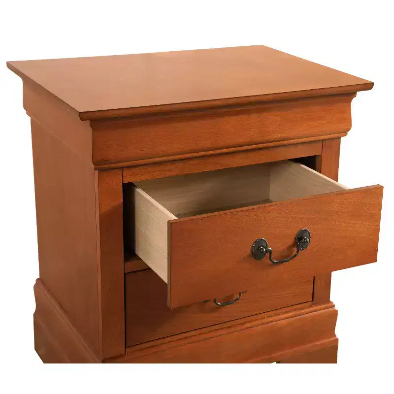 HomeStock Rectangle Wood Nighstand For Living Room and Bedroom