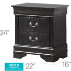 HomeStock Rectangle Wood Nighstand For Living Room and Bedroom