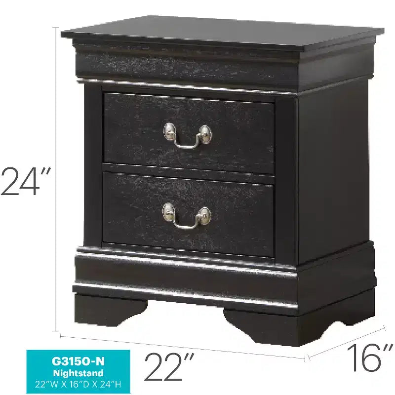 HomeStock Rectangle Wood Nighstand For Living Room and Bedroom