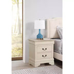 HomeStock Rectangle Wood Nighstand For Living Room and Bedroom