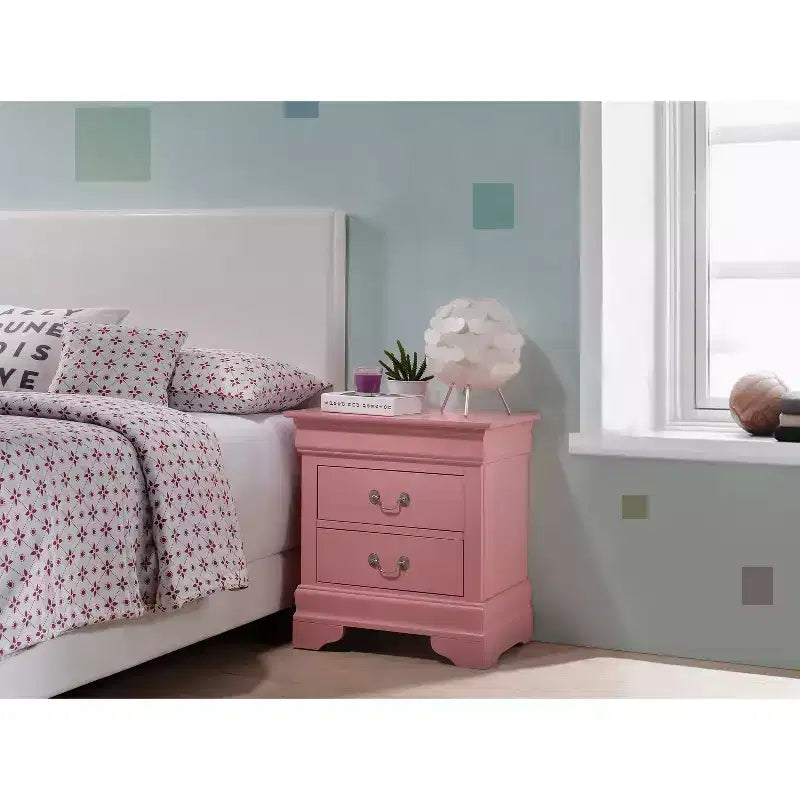 HomeStock Rectangle Wood Nighstand For Living Room and Bedroom