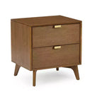 Linea Tambour 2 Drawer Nightstand with Brass Pull