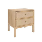 Elio/Rattan 2 Drawer Nightstand