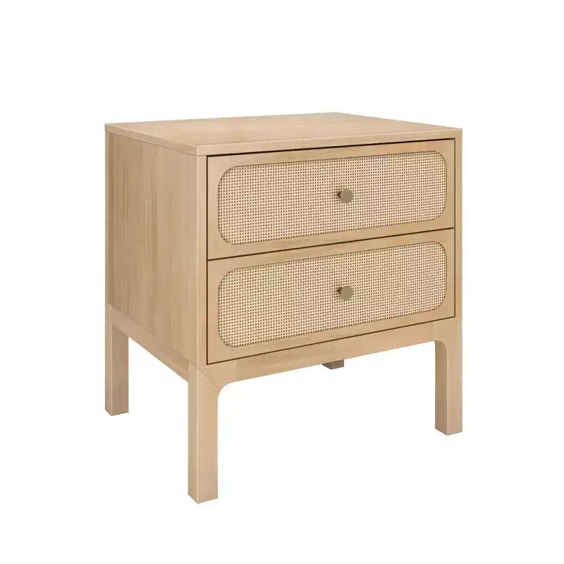 Elio/Rattan 2 Drawer Nightstand