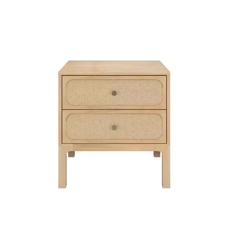 Elio/Rattan 2 Drawer Nightstand