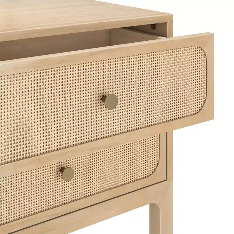 Elio/Rattan 2 Drawer Nightstand