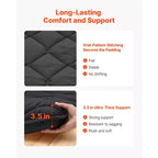 VEVOR Japanese Tatami Mat, Full Size Foldable Japanese Tatami Mattress, Futon Mattress with Storage Bag, 9-Layer Floor Mat, 80 x 54 x 3.5 in, Black