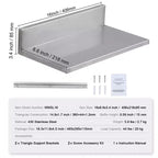 8.6 X 16 Stainless Steel Shelf, Wall Mounted Floating Shelving with Backsplash, 44 Lbs Load Capacity Commercial Shelves