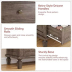 8 Drawer Dresser for Bedroom, Vintage 59 Dresser TV Stand with Carved Handles and Tapered Legs, Wood Chests of Drawers with Large Capacity Storage