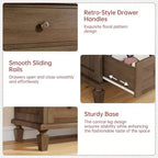 8 Drawer Dresser for Bedroom, Vintage 59 Dresser TV Stand with Carved Handles and Tapered Legs, Wood Chests of Drawers with Large Capacity Storage