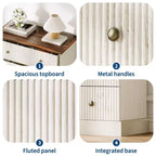 5-Drawer Bedroom Dresser, Upright Wooden Wardrobe, with Metal Handles, Suitable for Apartments, Bedrooms, Living Rooms, and Dining Rooms