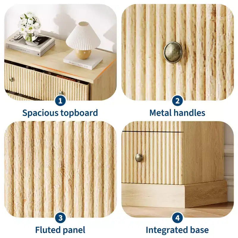 5-Drawer Bedroom Dresser, Upright Wooden Wardrobe, with Metal Handles, Suitable for Apartments, Bedrooms, Living Rooms, and Dining Rooms