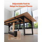 VEVOR Conference Table, 8 ft Office Meeting Table for 10 Person, Modern Rectangle Seminar Desk with Metal Legs, Large Meeting Desk for Office, Brown