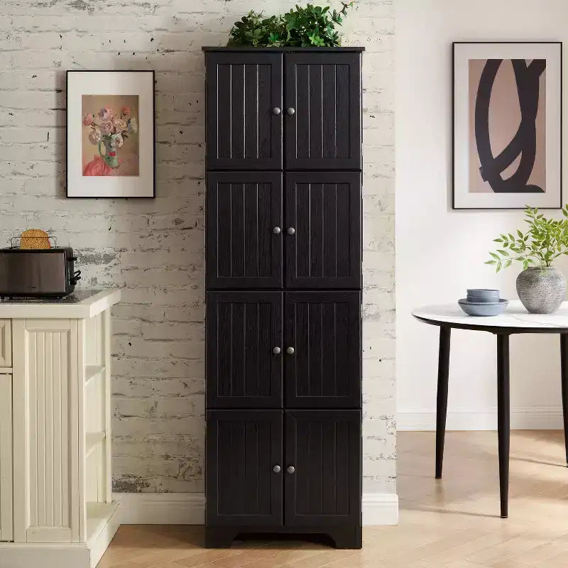 72.4 Tall Storage Cabinet Tall Storage Cabinet with 8 Doors and 4 Shelves ,Bookshelf for Living Room, Office