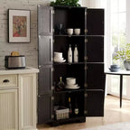 72.4 Tall Storage Cabinet Tall Storage Cabinet with 8 Doors and 4 Shelves ,Bookshelf for Living Room, Office