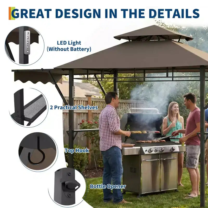 Durable Canopy Shelter for Outdoor Patio  Grill Gazebo for Backyard BBQ, Weather-Resistant Construction, Easy Setup
