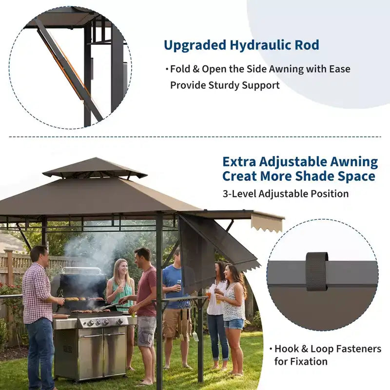 Durable Canopy Shelter for Outdoor Patio  Grill Gazebo for Backyard BBQ, Weather-Resistant Construction, Easy Setup