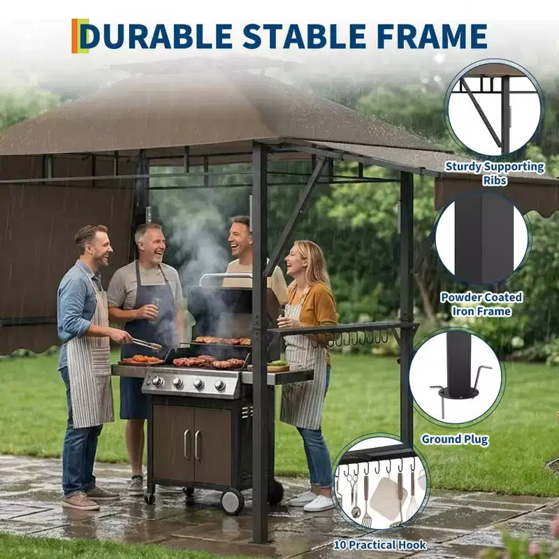Durable Canopy Shelter for Outdoor Patio  Grill Gazebo for Backyard BBQ, Weather-Resistant Construction, Easy Setup