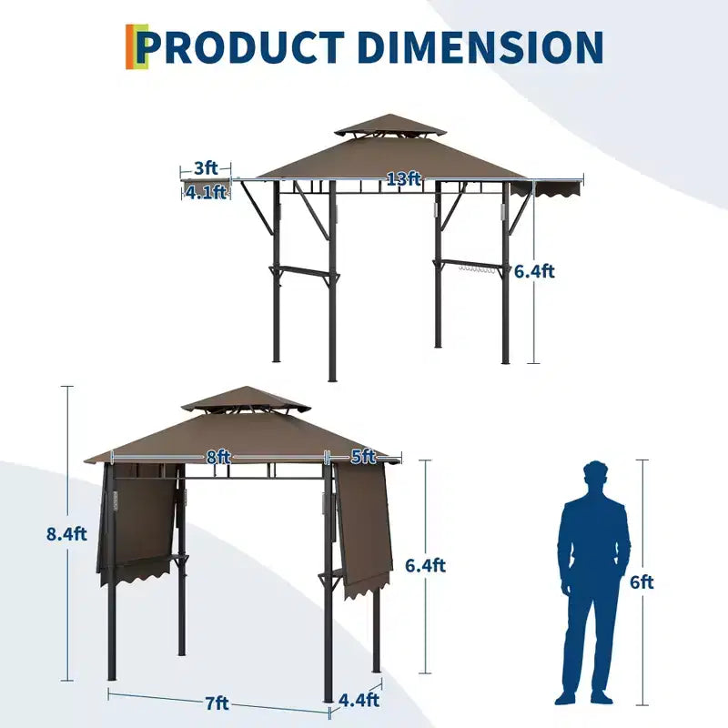 Durable Canopy Shelter for Outdoor Patio  Grill Gazebo for Backyard BBQ, Weather-Resistant Construction, Easy Setup