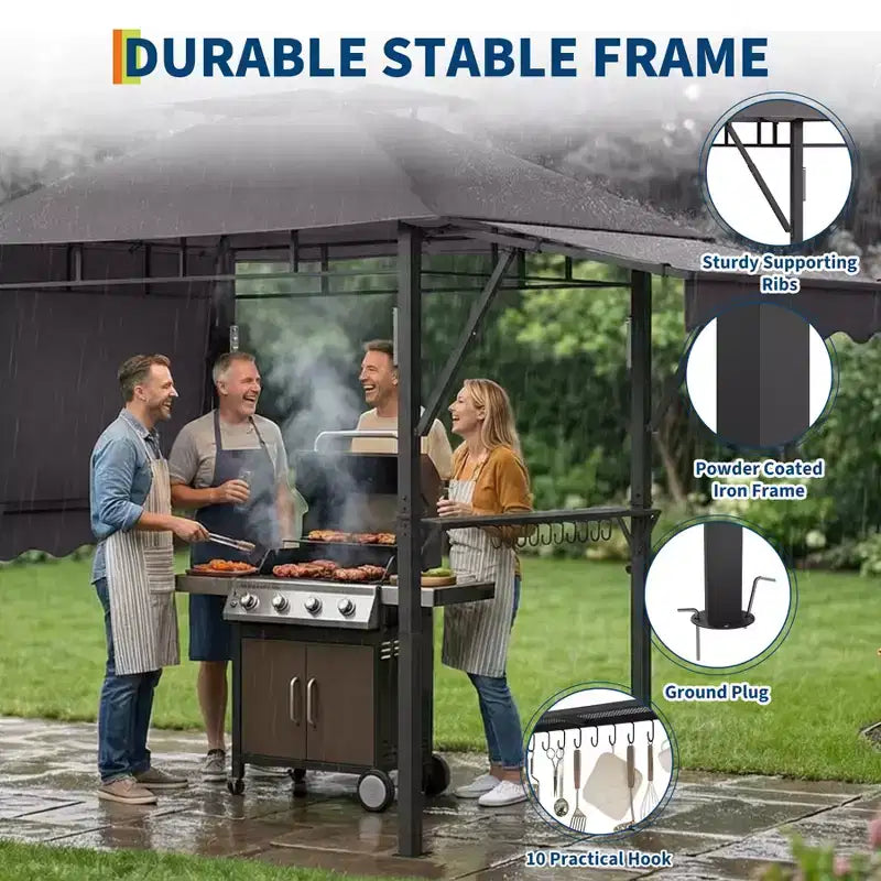 Durable Canopy Shelter for Outdoor Patio  Grill Gazebo for Backyard BBQ, Weather-Resistant Construction, Easy Setup