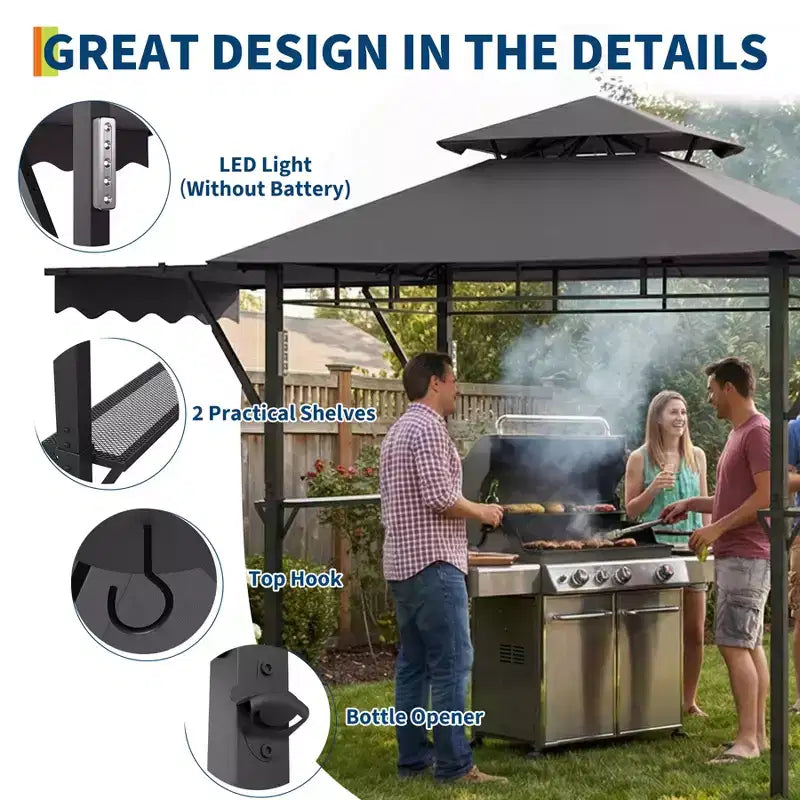 Durable Canopy Shelter for Outdoor Patio  Grill Gazebo for Backyard BBQ, Weather-Resistant Construction, Easy Setup
